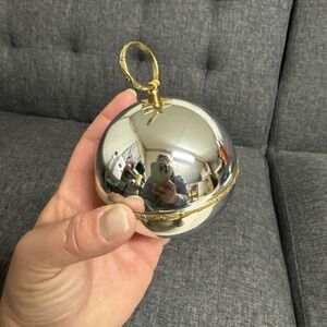 Vintage Reuge Ste Croix Music Box Ball Christmas Ornament Working - Silent Night